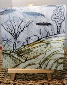 'A country scene' card