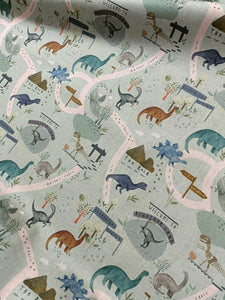 Dinosaur Land Pure Cotton Panama fabric