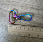 Load image into Gallery viewer, Rainbow metal swivel lobster clips
