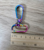 Load image into Gallery viewer, Rainbow metal swivel lobster clips
