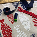 Load image into Gallery viewer, Fish Print Linen-look Fabric
