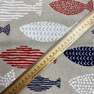 Fish Print Linen-look Fabric