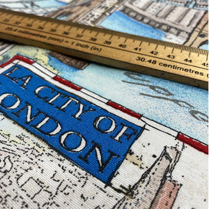 London Map Linen-look fabric
