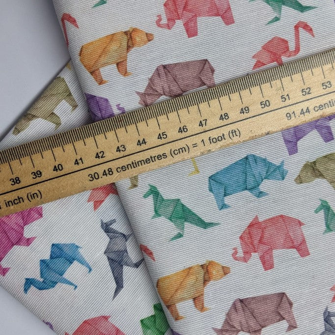 Origami Animals Linen-look Fabric