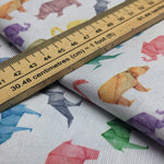 Load image into Gallery viewer, Origami Animals Linen-look Fabric
